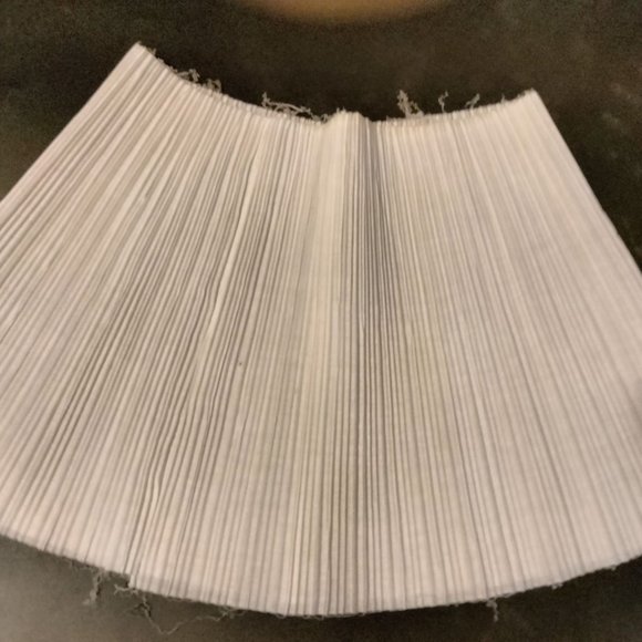 White Lampshade Cover Expandable Accordion Raw Edges Crafting 12 in - Picture 1 of 3